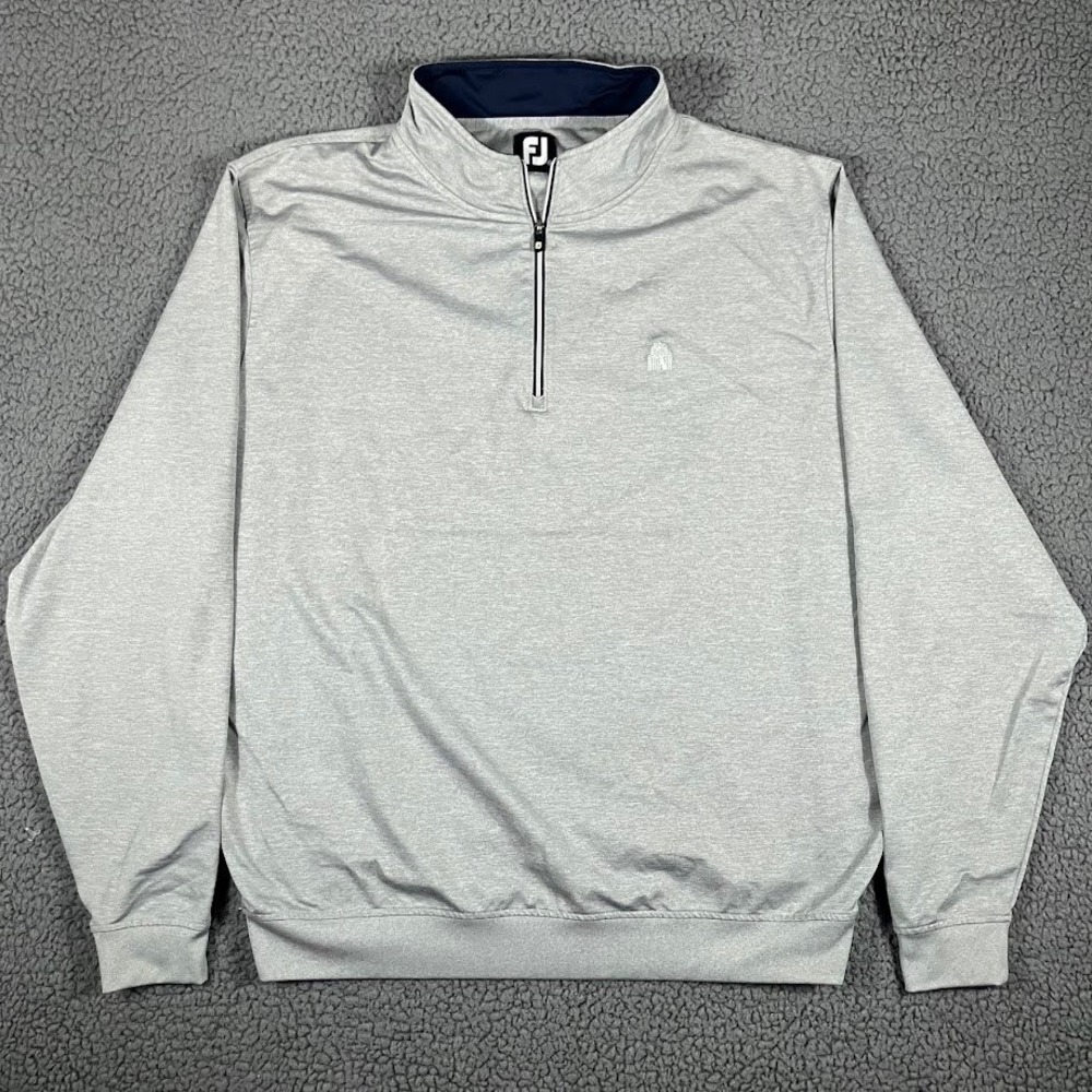 FootJoy Mens XXL Grey Heather Quarter Zip Pullover Golf Performance Shirt Logo